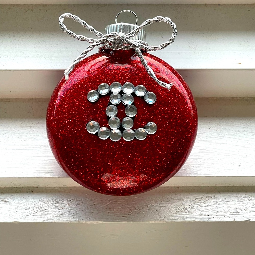 Handmade Red Glitter Rhinestone Ornament